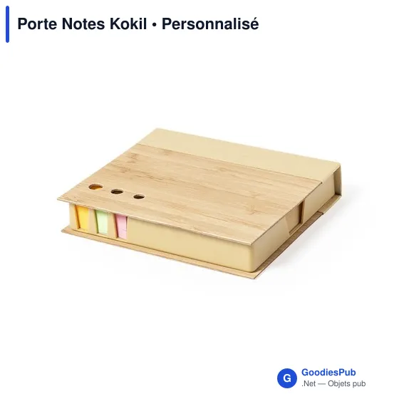 Porte Notes personnalisable en bambou avec logo - Kokil - Image 5