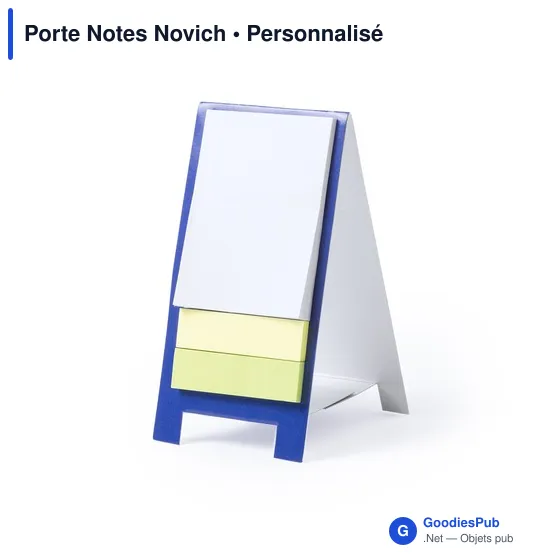 Porte Notes personnalisable Novich avec logo - Bloc papier repositionnable - Image 12