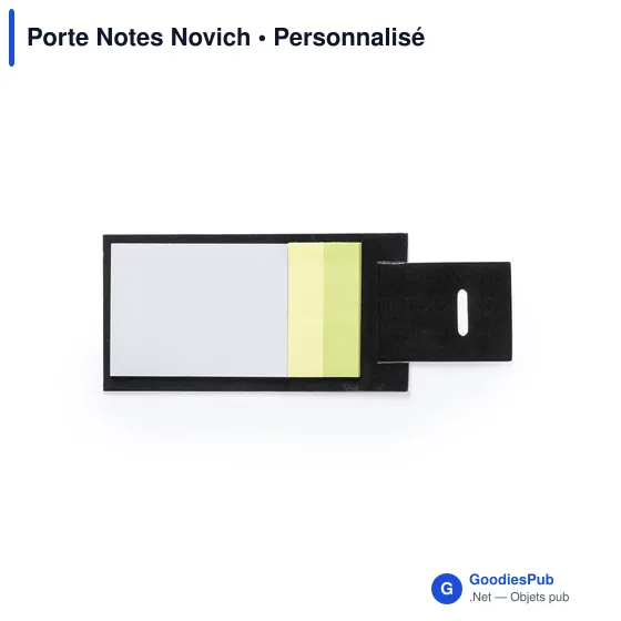 Porte Notes personnalisable Novich avec logo - Bloc papier repositionnable - Image 9