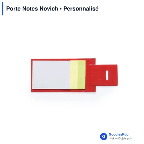 Porte Notes personnalisable Novich avec logo - Bloc papier repositionnable - Image 10