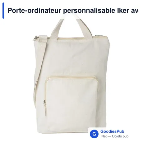 Porte-ordinateur personnalisable Iker avec logo - Sacoche en toile