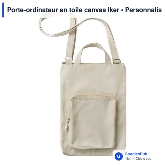 Porte-ordinateur personnalisable Iker avec logo - Sacoche en toile - Image 4