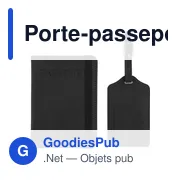 Porte-passeport et étiquette de bagage en PU recyclé Zani - Miniature 1