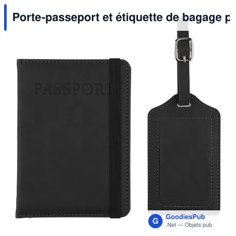 Porte-passeport et étiquette de bagage personnalisables avec logo - Zani