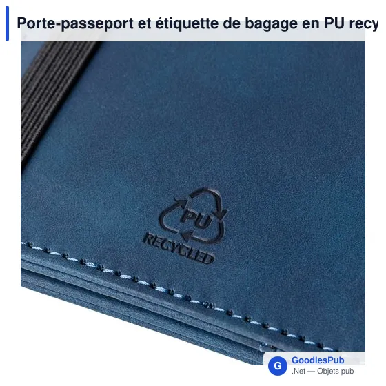 Porte-passeport et étiquette de bagage en PU recyclé Zani - Image 12