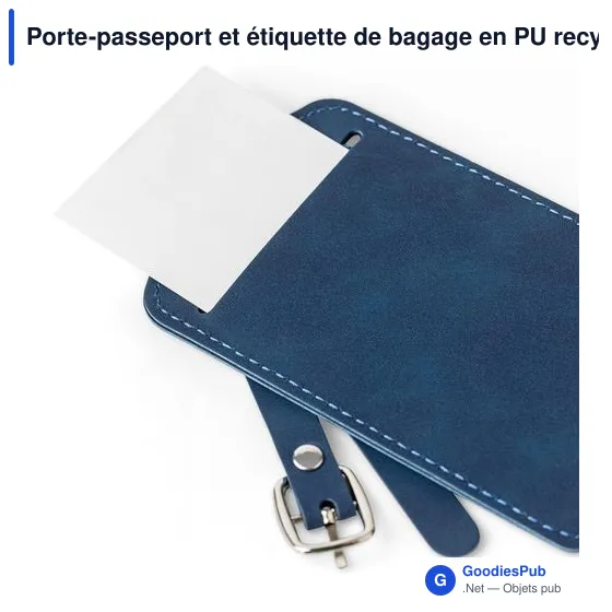 Porte-passeport et étiquette de bagage en PU recyclé Zani - Image 13
