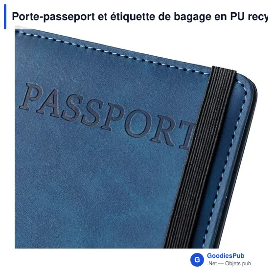 Porte-passeport et étiquette de bagage en PU recyclé Zani - Image 6