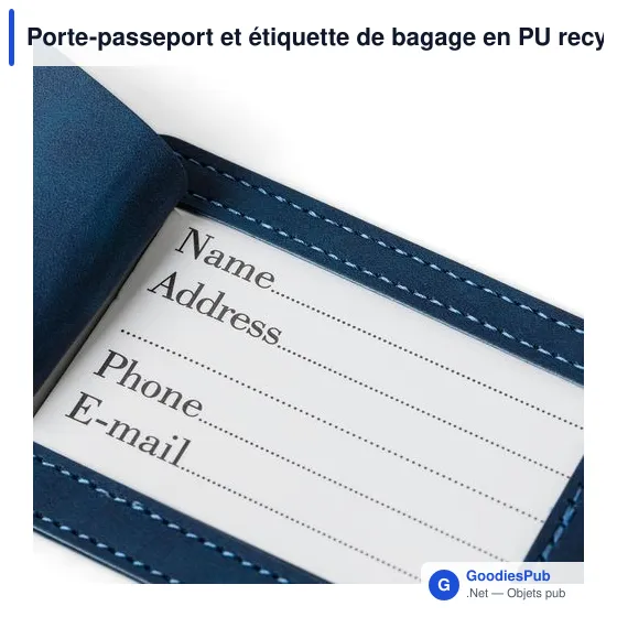 Porte-passeport et étiquette de bagage en PU recyclé Zani - Image 7