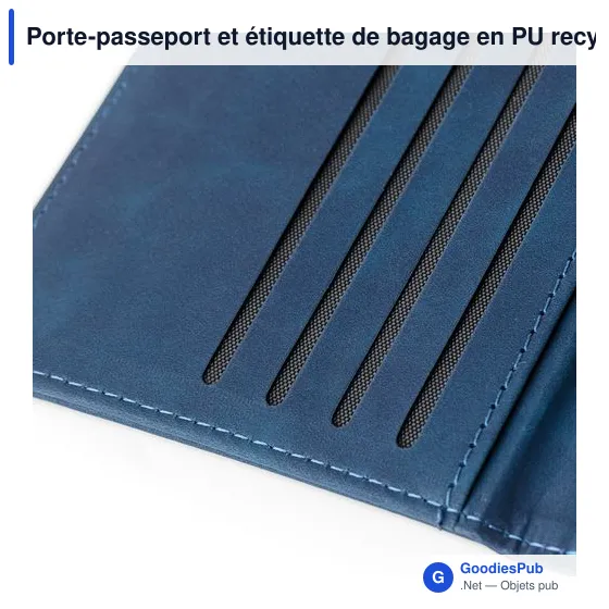Porte-passeport et étiquette de bagage en PU recyclé Zani - Image 8