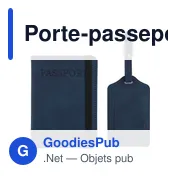 Porte-passeport et étiquette de bagage en PU recyclé Zani - Miniature 9