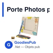Porte Photos personnalisable Kunku avec logo - Cadre en bois naturel - Miniature 1