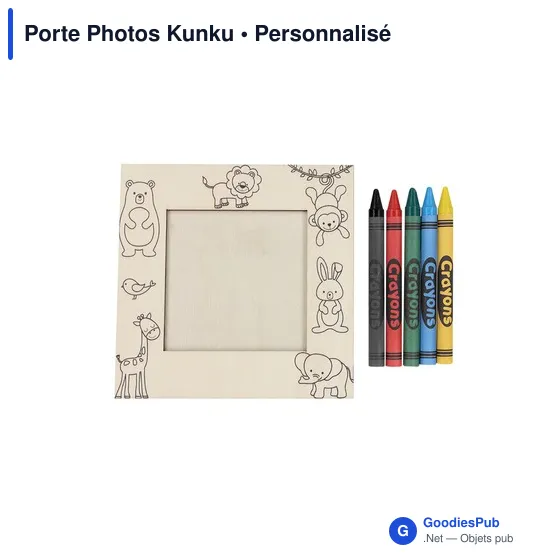 Porte Photos personnalisable Kunku avec logo - Cadre en bois naturel - Image 2