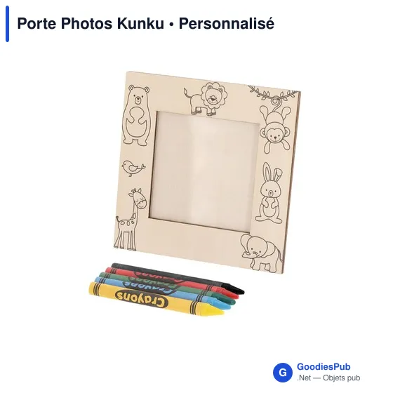 Porte Photos personnalisable Kunku avec logo - Cadre en bois naturel - Image 3