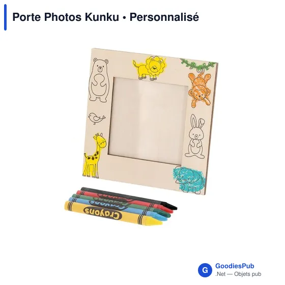Porte Photos personnalisable Kunku avec logo - Cadre en bois naturel - Image 4