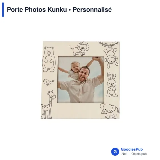 Porte Photos personnalisable Kunku avec logo - Cadre en bois naturel - Image 5
