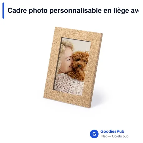 Cadre photo personnalisable en liège avec logo - Porte Photos Tapex