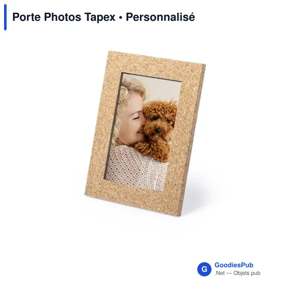 Cadre photo personnalisable en liège avec logo - Porte Photos Tapex - Image 1