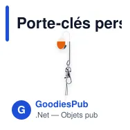 Porte-clés personnalisable Lysia avec logo - Accessoire pratique - Miniature 1