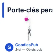 Porte-clés personnalisable Lysia avec logo - Accessoire pratique - Miniature 11