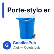 Porte-stylo personnalisable en forme de poubelle avec logo | Erco - Miniature 1
