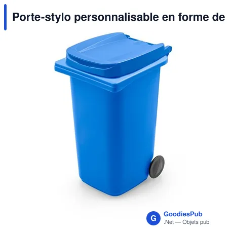 Porte-stylo personnalisable en forme de poubelle avec logo | Erco