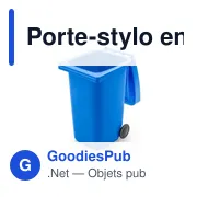 Porte-stylo personnalisable en forme de poubelle avec logo | Erco - Miniature 2