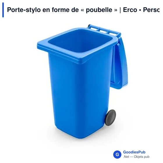 Porte-stylo personnalisable en forme de poubelle avec logo | Erco - Image 2