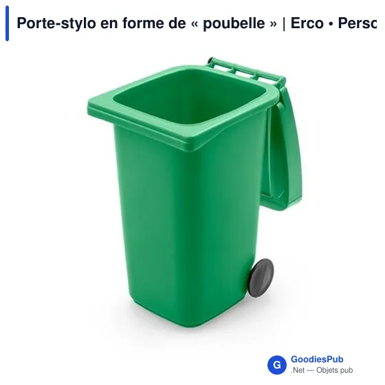Porte-stylo personnalisable en forme de poubelle avec logo | Erco - Image 11