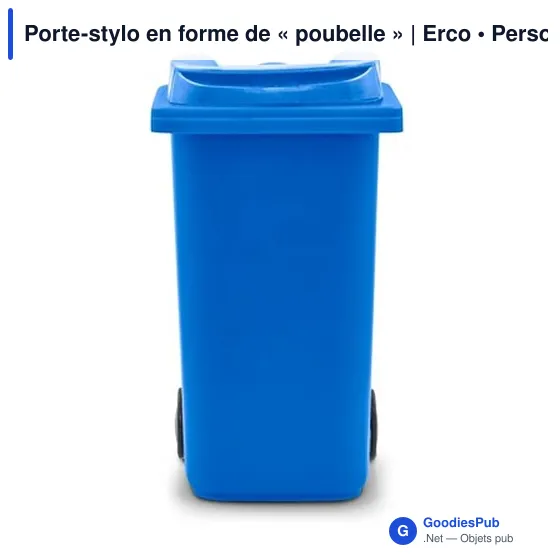 Porte-stylo personnalisable en forme de poubelle avec logo | Erco - Image 4