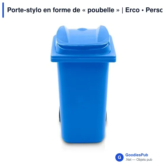 Porte-stylo personnalisable en forme de poubelle avec logo | Erco - Image 5