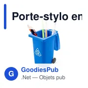 Porte-stylo personnalisable en forme de poubelle avec logo | Erco - Miniature 6