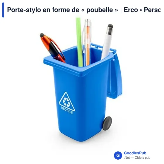 Porte-stylo personnalisable en forme de poubelle avec logo | Erco - Image 6