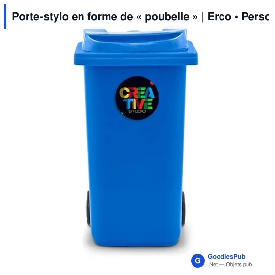 Porte-stylo personnalisable en forme de poubelle avec logo | Erco - Image 8