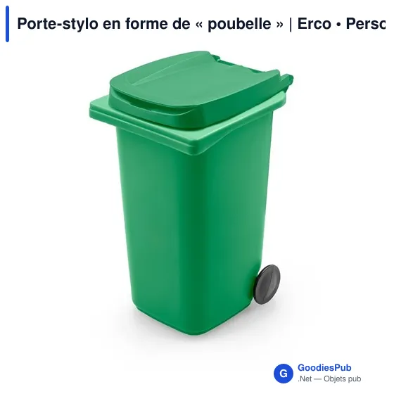 Porte-stylo personnalisable en forme de poubelle avec logo | Erco - Image 9