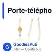 Porte-téléphone lanyard en coton Lucia - Miniature 1