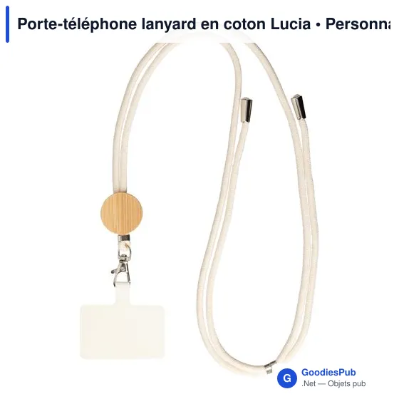 Porte-téléphone lanyard en coton Lucia - Image 1