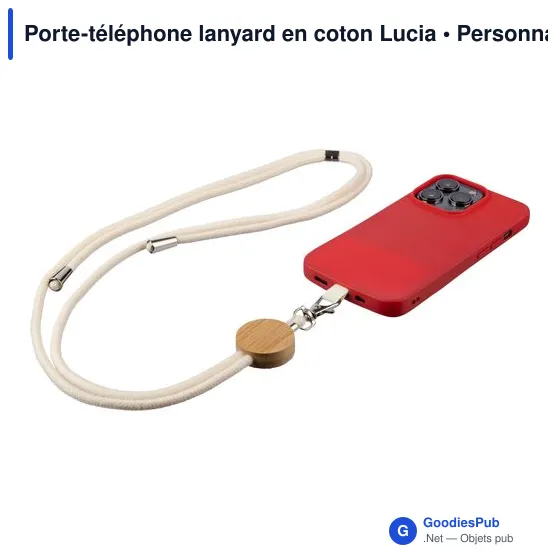 Porte-téléphone lanyard en coton Lucia - Image 2