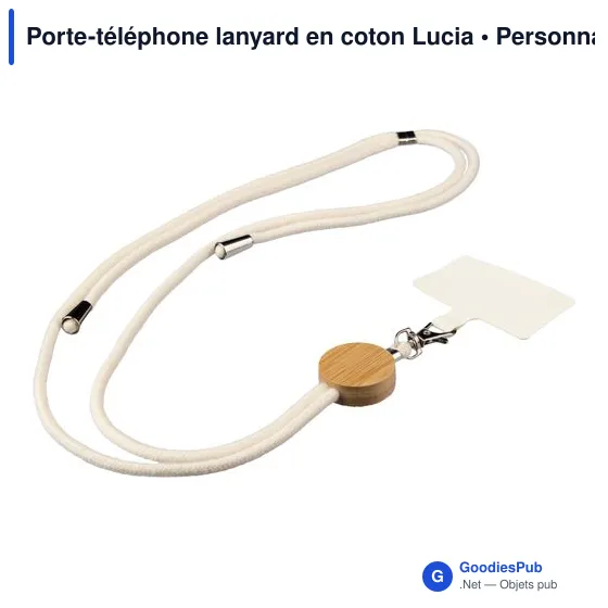 Porte-téléphone lanyard en coton Lucia - Image 4