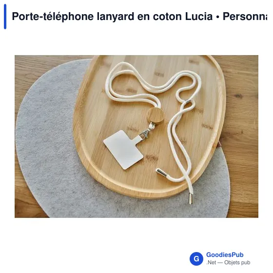 Porte-téléphone lanyard en coton Lucia - Image 5
