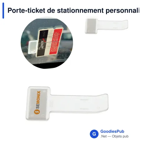 Porte-ticket de stationnement personnalisable transparent avec logo - Parking