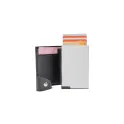 Variante Noir / argent - Portefeuille personnalisable en PU et aluminium avec logo - Porte-cartes RFID