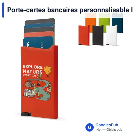 Porte-cartes bancaires personnalisable RFID 5 compartiments avec logo - ABS