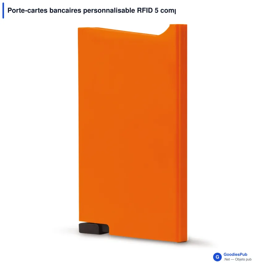 Porte-cartes bancaires personnalisable RFID 5 compartiments avec logo - ABS - Image 4