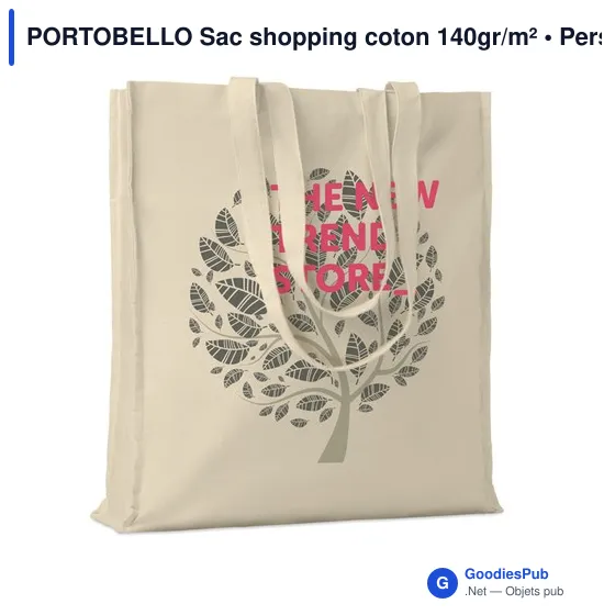 PORTOBELLO Sac shopping coton 140gr/m² - Image 3