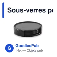 Sous-verres personnalisables en PU - Lot de 4 avec logo - Miniature 1