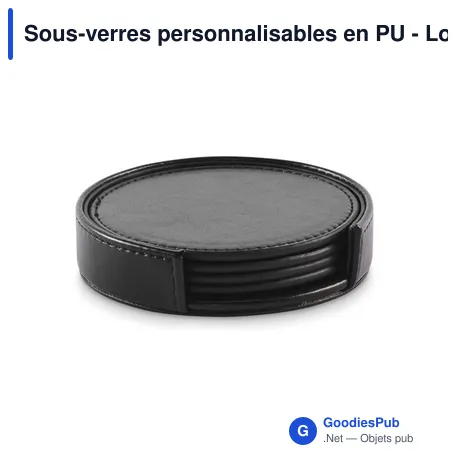 Sous-verres personnalisables en PU - Lot de 4 avec logo