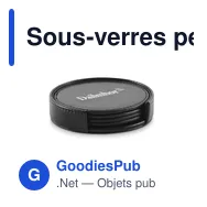 Sous-verres personnalisables en PU - Lot de 4 avec logo - Miniature 2