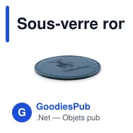 Sous-verre rond personnalisable en PU avec logo - POSA - Miniature 2