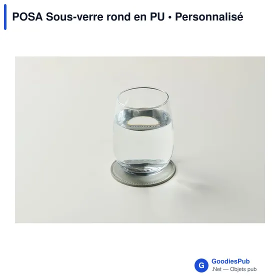 Sous-verre rond personnalisable en PU avec logo - POSA - Image 11