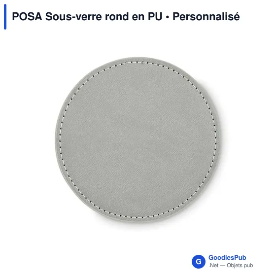 Sous-verre rond personnalisable en PU avec logo - POSA - Image 12
